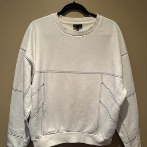 Topshop Men's Off-White Crewneck Sweater